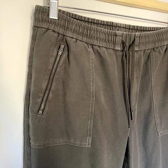 Athleta dark gray sweatpants zip pockets drawstring elastic waist women's 10 - Picture 3 of 8